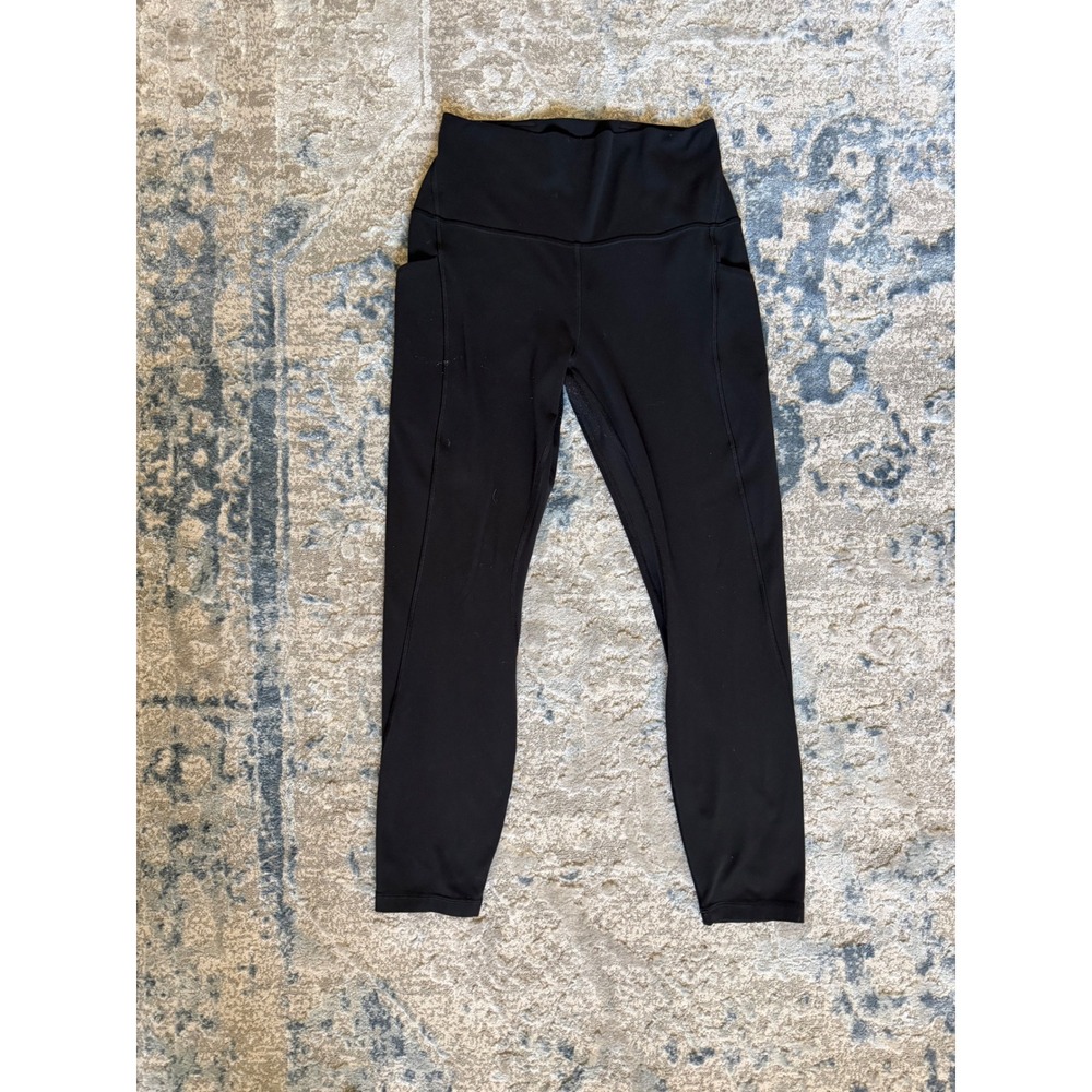 Lululemon Align High Rise Pant w/ Pockets Black Size 8 Yoga Leggings 25" LW5EHB